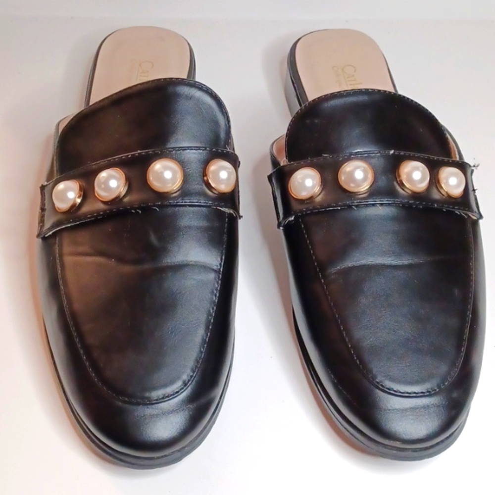 Catherine  Malandrino faux pearl Slider Muler casual shoes size 9